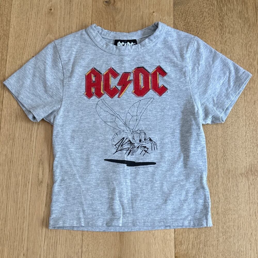 Cotton On Graphic Band Tee AC/DC Size XS Gray Red